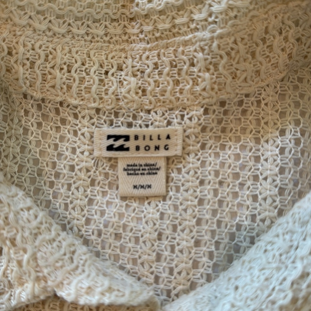 Billabong Beach Knit Cover Up Shirt - Medium - Picture 7 of 8